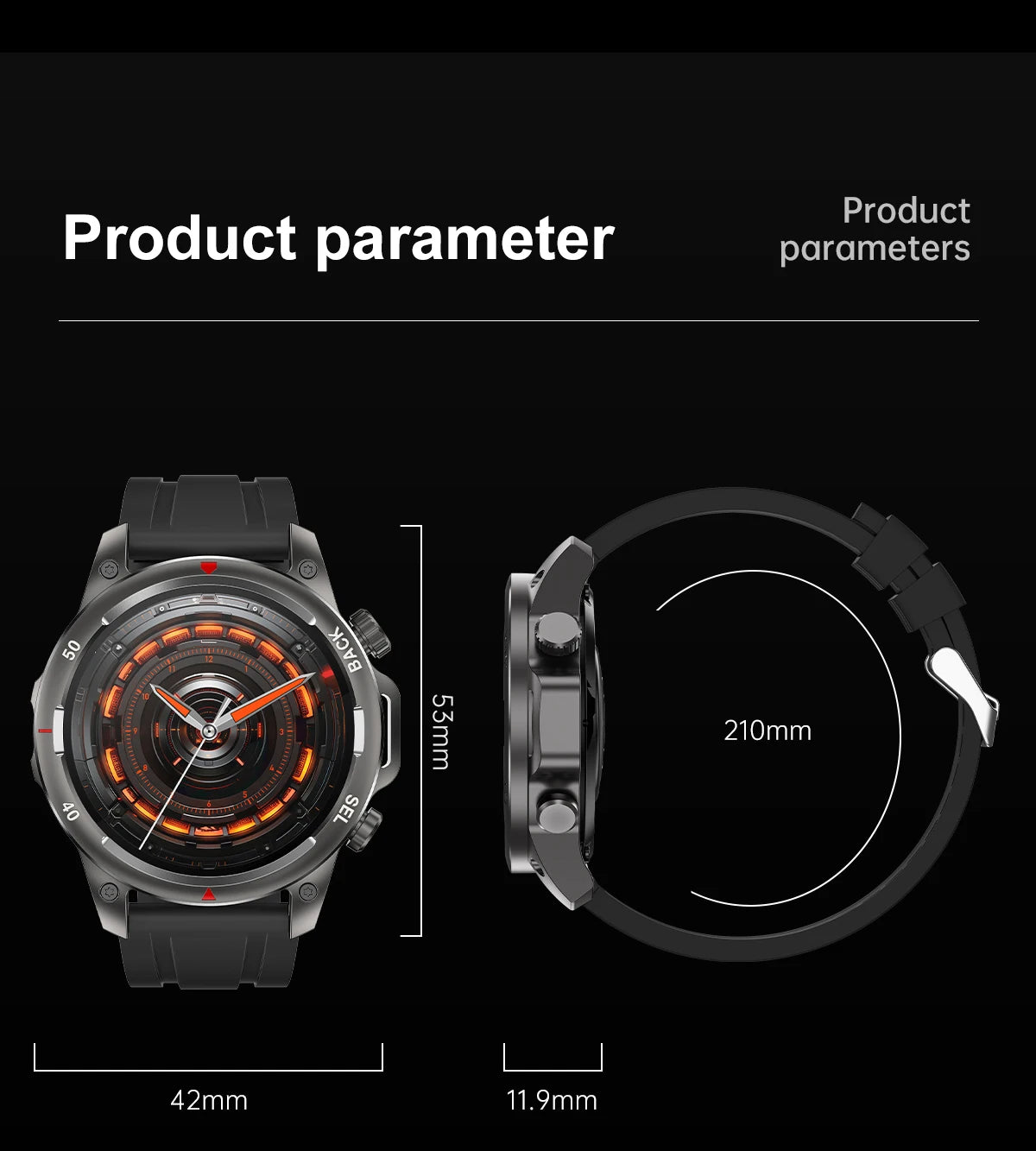 Military-Grade Smartwatch – 1.53" HD Screen, NFC, Bluetooth Call, 7-Day Battery