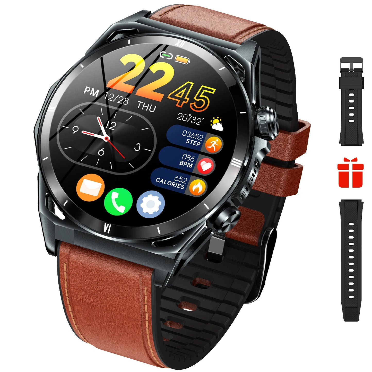 EIGIIS KE6 Smart Watch – 1.43" AMOLED, Bluetooth Calls, 24/7 Health Tracking, IP68 Waterproof