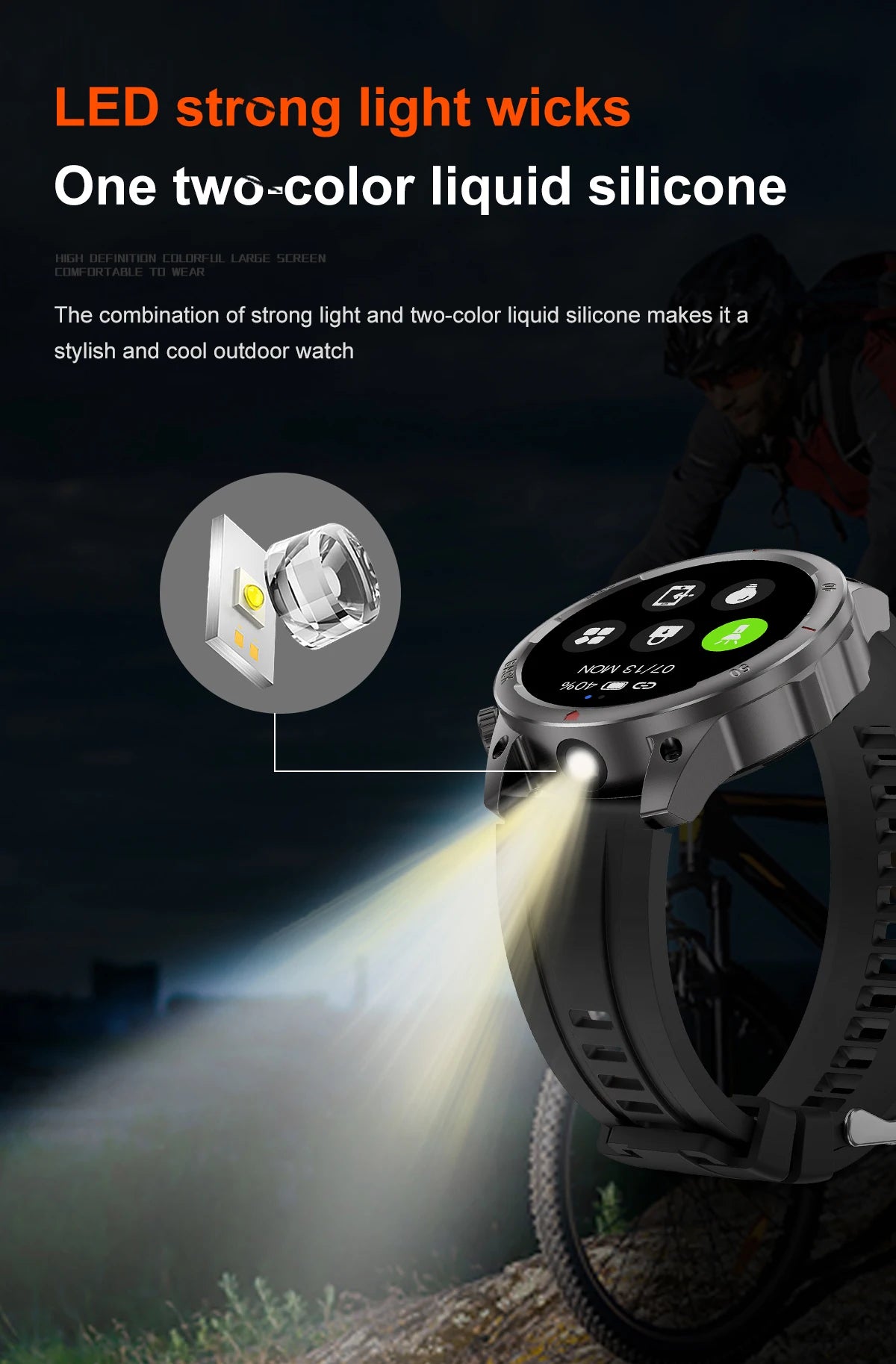 Military-Grade Smartwatch – 1.53" HD Screen, NFC, Bluetooth Call, 7-Day Battery