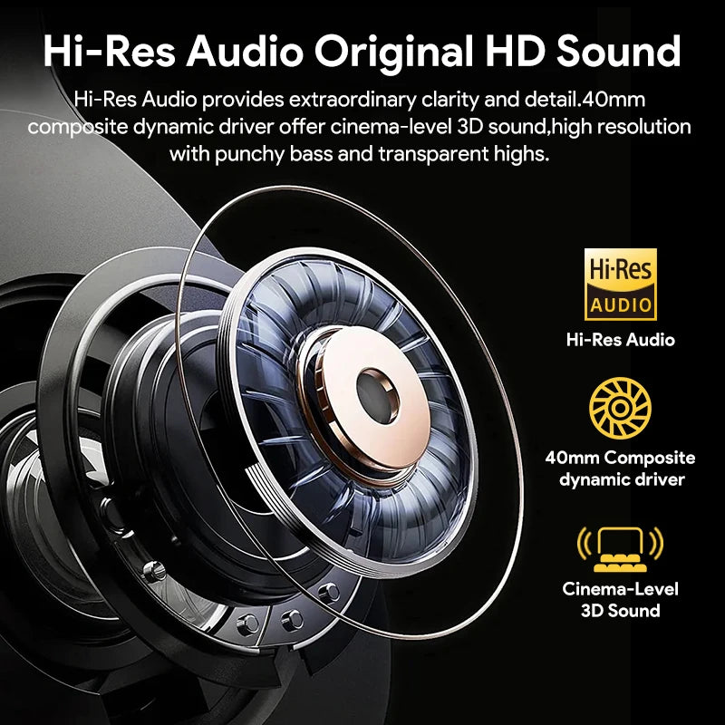 QCY H3 ANC Wireless Headphones – 43dB Noise Cancelling, Hi-Res Audio, 60H Battery