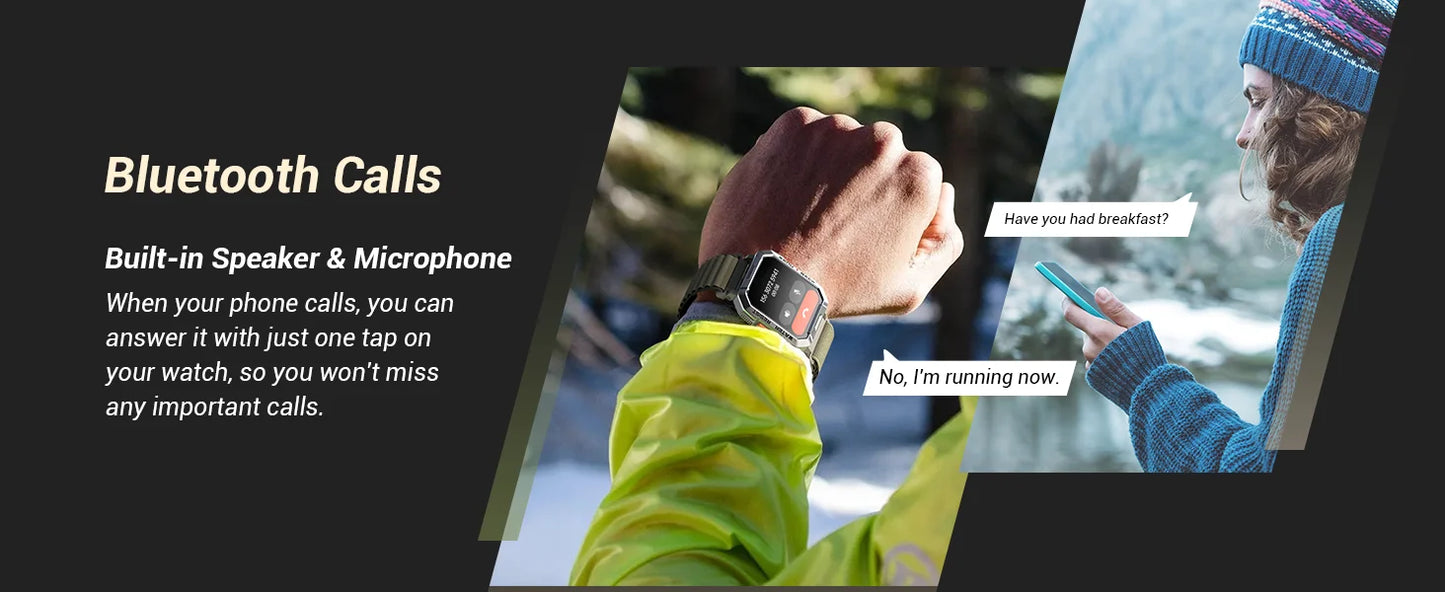 Blackview W60 Outdoor Smartwatch – 2.01" HD, Bluetooth Call, IP68, LED Flashlight