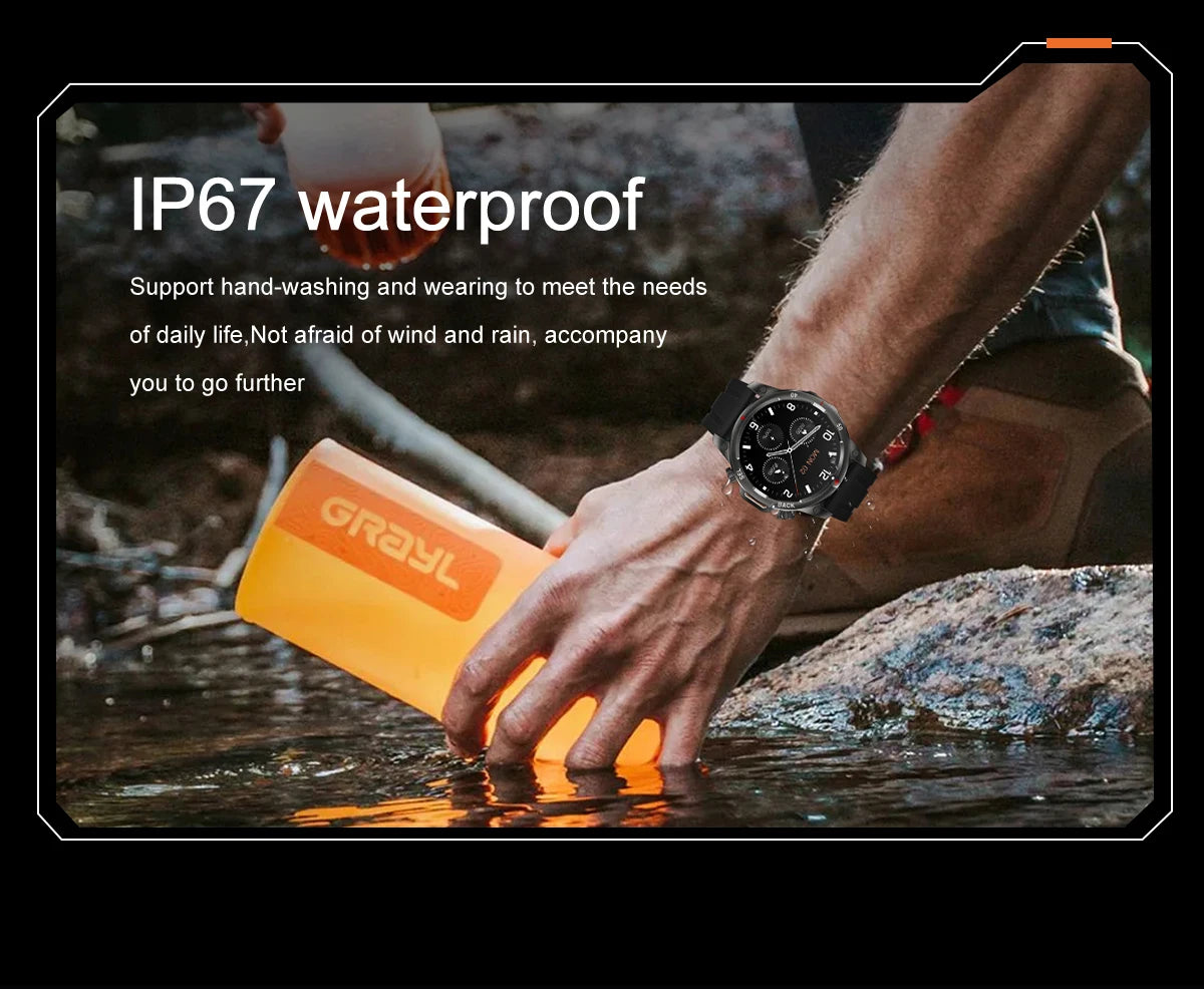 Military-Grade Smartwatch – 1.53" HD Screen, NFC, Bluetooth Call, 7-Day Battery