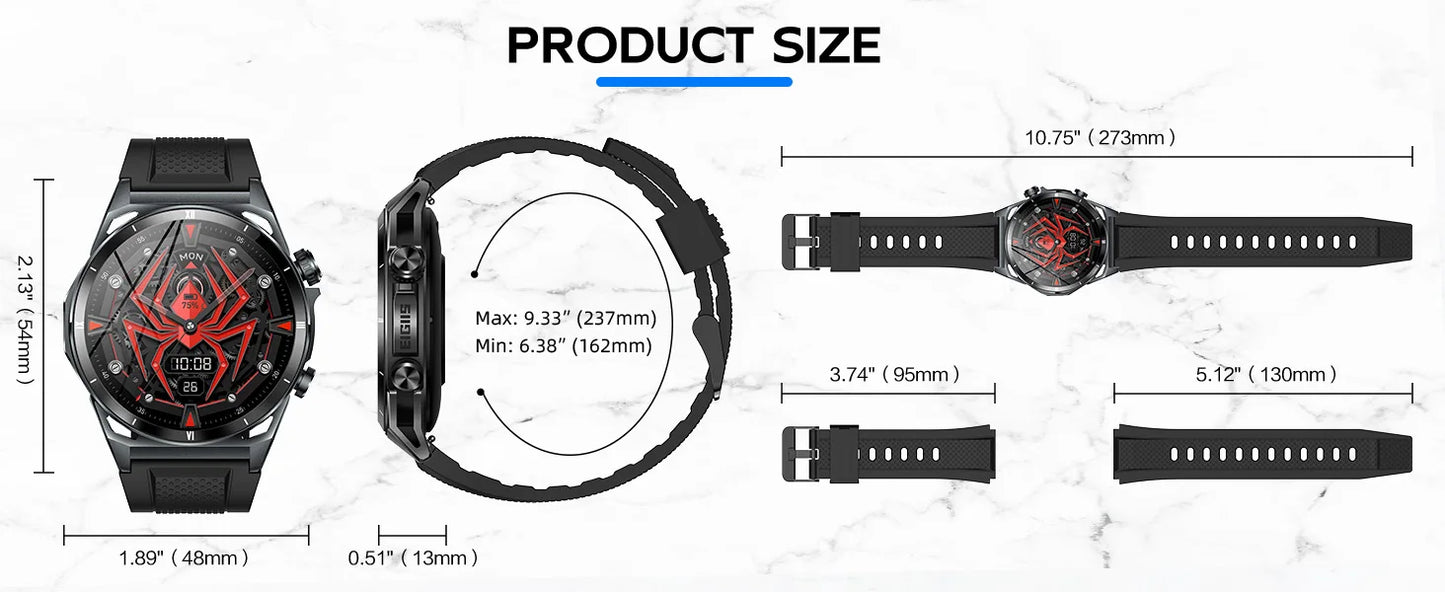 EIGIIS KE6 Smart Watch – 1.43" AMOLED, Bluetooth Calls, 24/7 Health Tracking, IP68 Waterproof