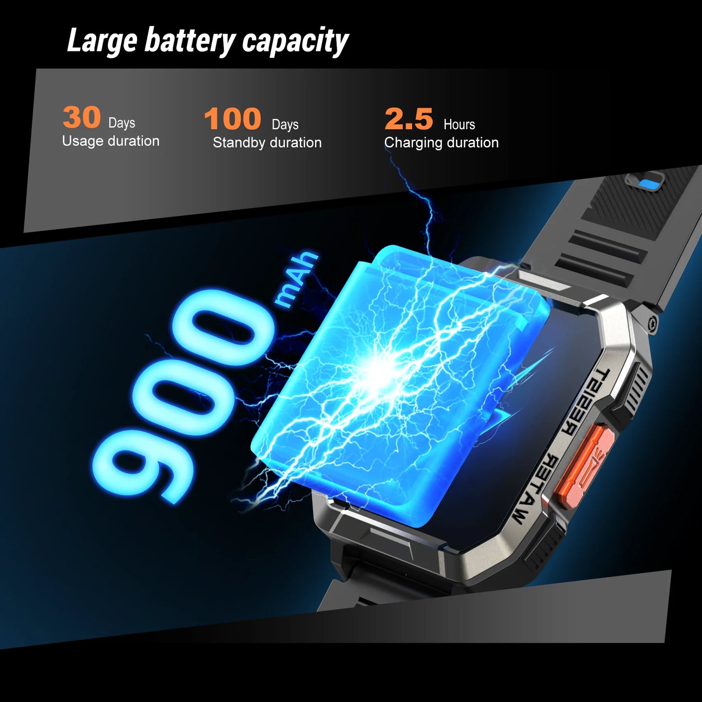 Blackview W60 Outdoor Smartwatch – 2.01" HD, Bluetooth Call, IP68, LED Flashlight