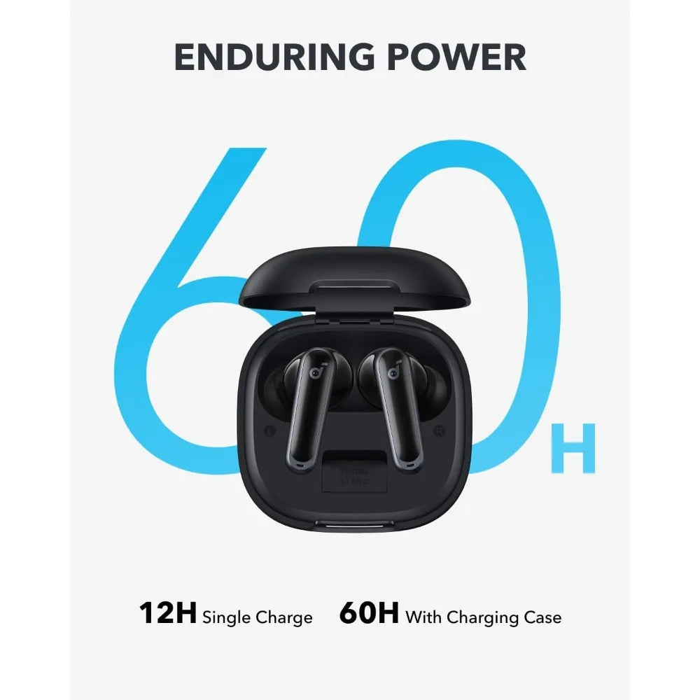 Soundcore P40i Wireless Earbuds – Adaptive ANC, 60H Playtime, BassUp, IPX5, Wireless Charging