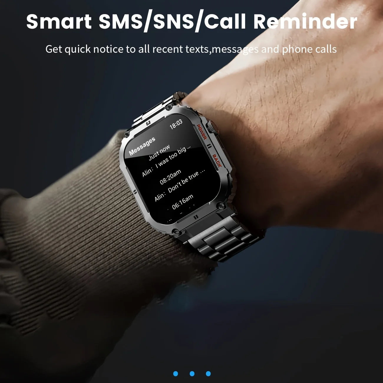 LIGE 1.96” Smart Watch – Bluetooth Call, 400mAh Battery, Waterproof