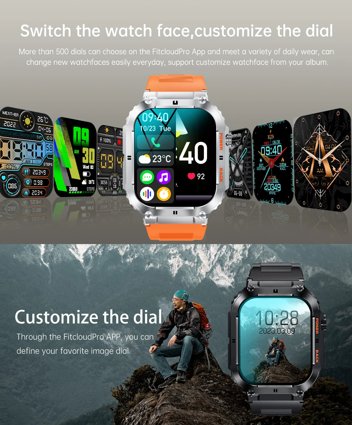 LIGE 1.96” Smart Watch – Bluetooth Call, 400mAh Battery, Waterproof