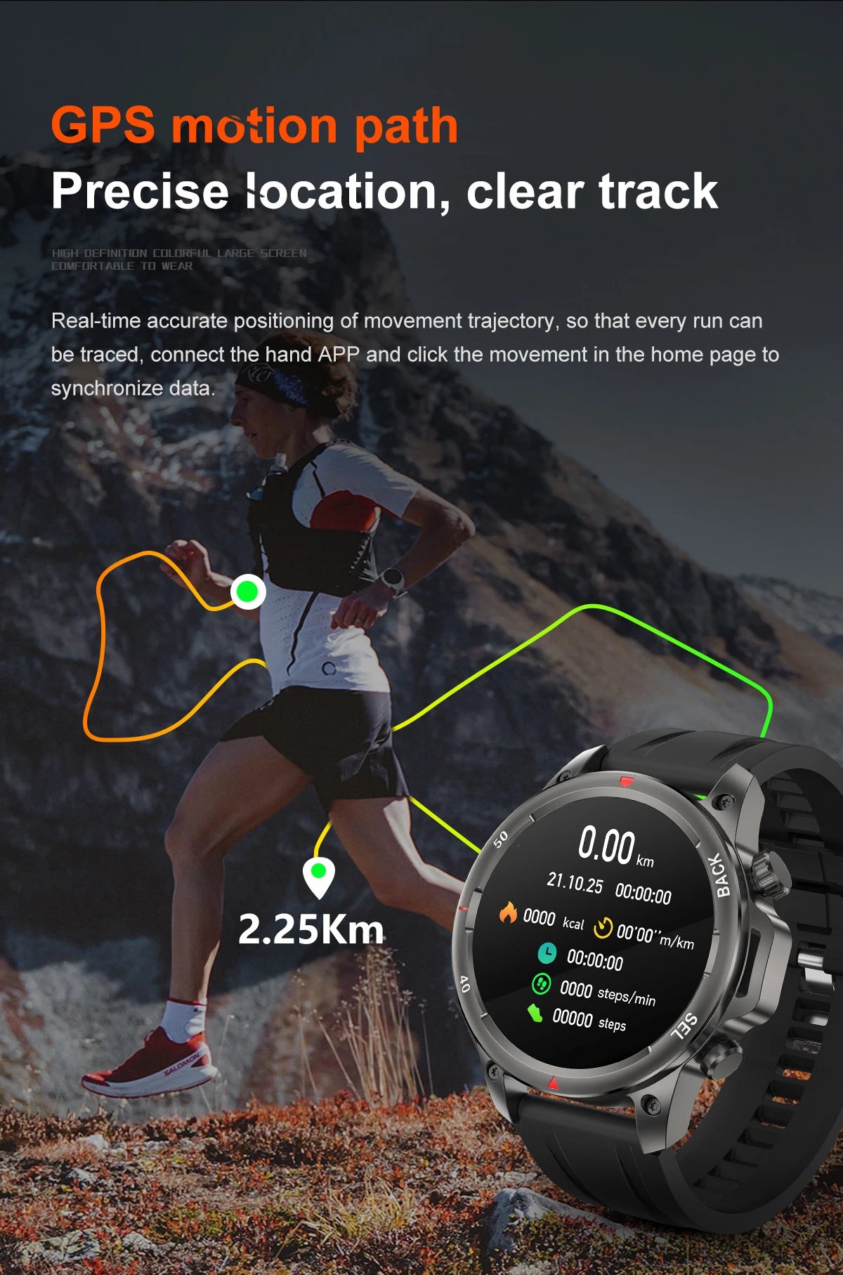 Military-Grade Smartwatch – 1.53" HD Screen, NFC, Bluetooth Call, 7-Day Battery