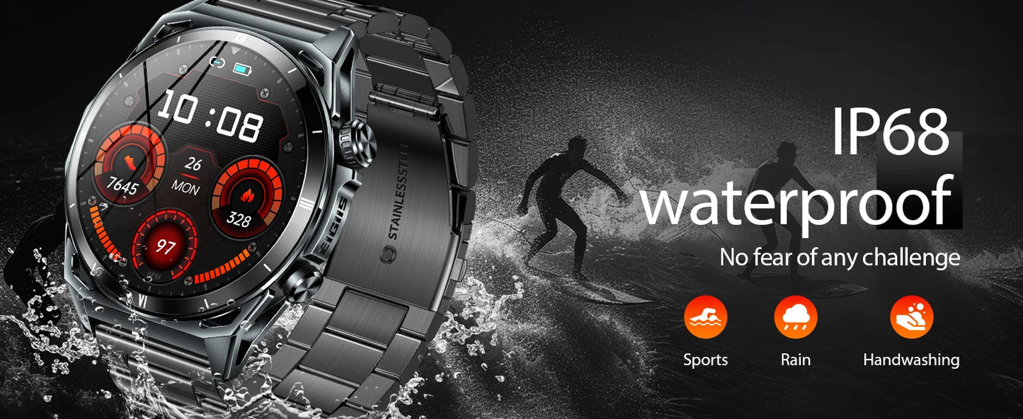 EIGIIS KE6 Smart Watch – 1.43" AMOLED, Bluetooth Calls, 24/7 Health Tracking, IP68 Waterproof