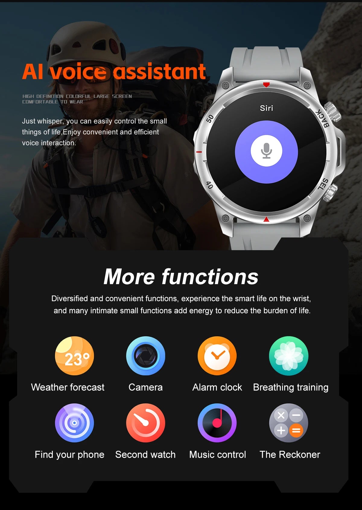 Military-Grade Smartwatch – 1.53" HD Screen, NFC, Bluetooth Call, 7-Day Battery