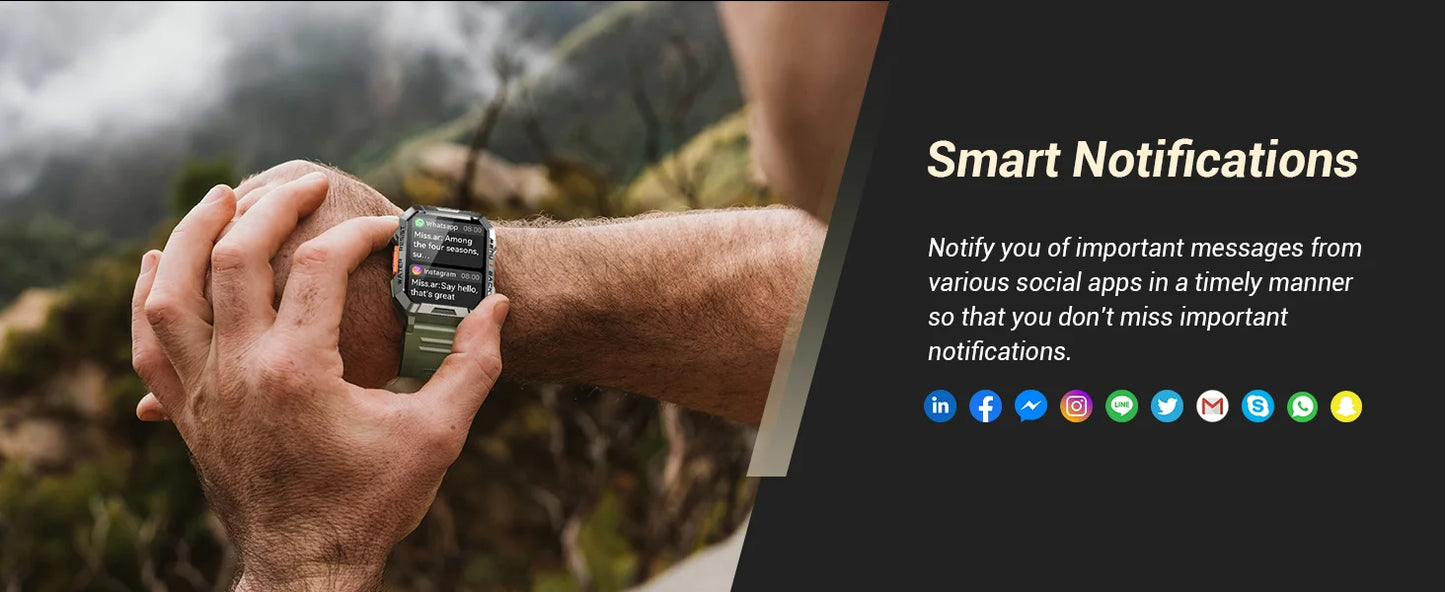 Blackview W60 Outdoor Smartwatch – 2.01" HD, Bluetooth Call, IP68, LED Flashlight