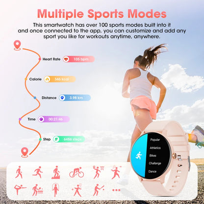 Hwagol GlamFit Pro – Stylish Women's Smartwatch with 7-Day Battery & Health Trackingsma