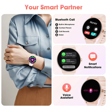 Hwagol GlamFit Pro – Stylish Women's Smartwatch with 7-Day Battery & Health Trackingsma