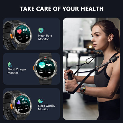 BLACKVIEW ArmorCore Pro – Rugged Waterproof Smartwatch with 30-Day Battery, LED Flashlight & Military-Grade Health Tracking
