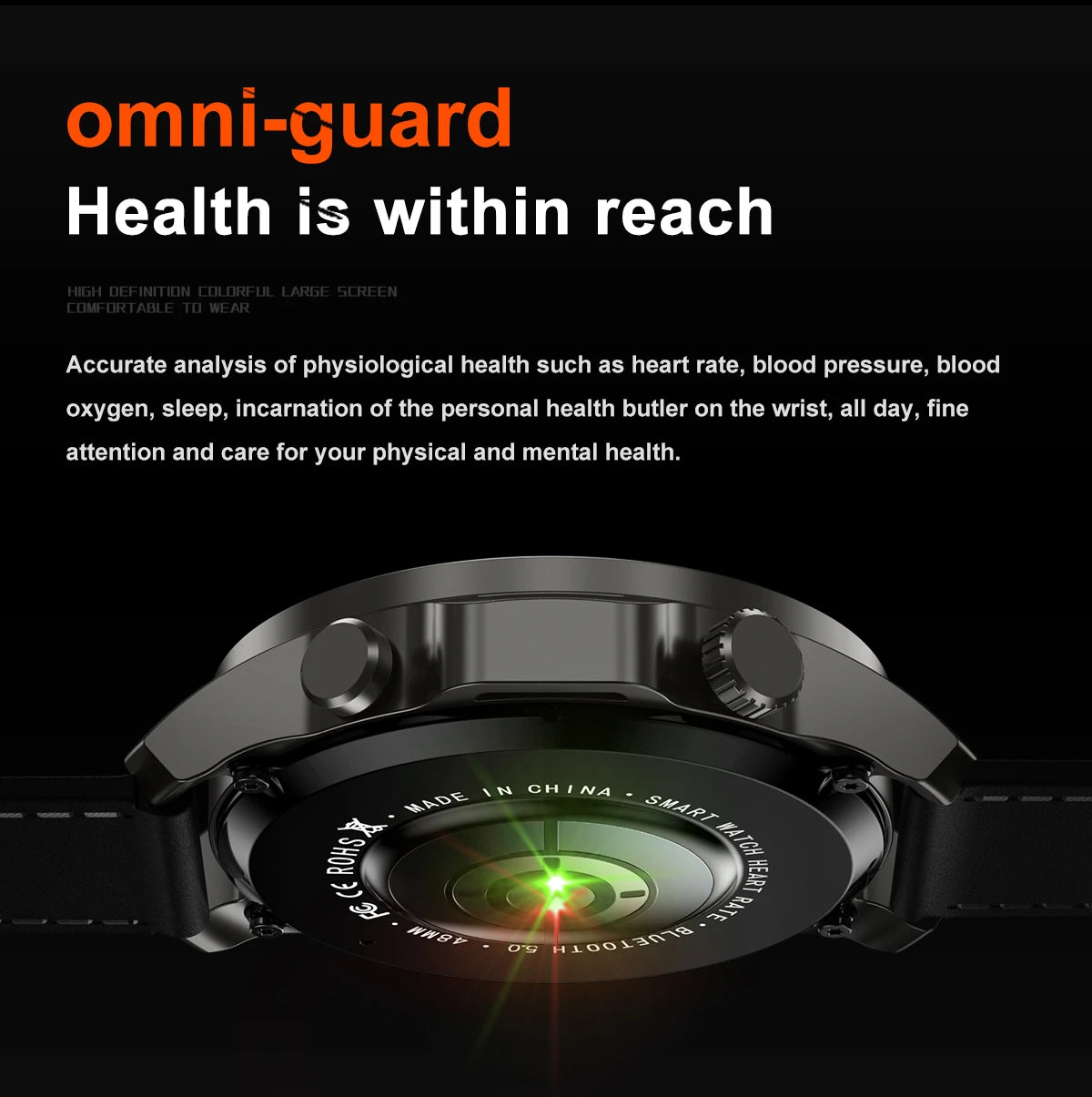Military-Grade Smartwatch – 1.53" HD Screen, NFC, Bluetooth Call, 7-Day Battery