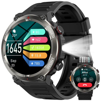 BLACKVIEW ArmorCore Pro – Rugged Waterproof Smartwatch with 30-Day Battery, LED Flashlight & Military-Grade Health Tracking