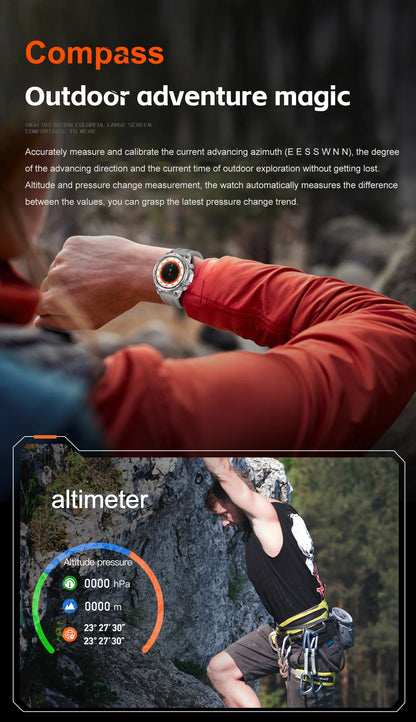 Military-Grade Smartwatch – 1.53" HD Screen, NFC, Bluetooth Call, 7-Day Battery