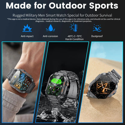 LIGE 1.96” Smart Watch – Bluetooth Call, 400mAh Battery, Waterproof