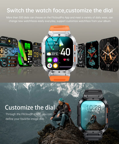 LIGE 1.96” Smart Watch – Bluetooth Call, 400mAh Battery, Waterproof