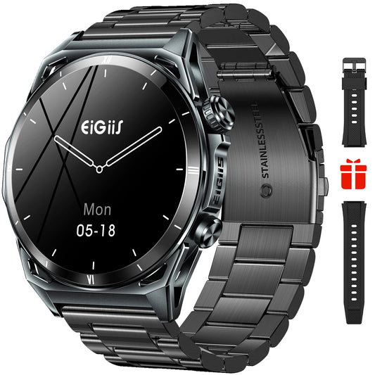 EIGIIS KE6 Smart Watch – 1.43" AMOLED, Bluetooth Calls, 24/7 Health Tracking, IP68 Waterproof