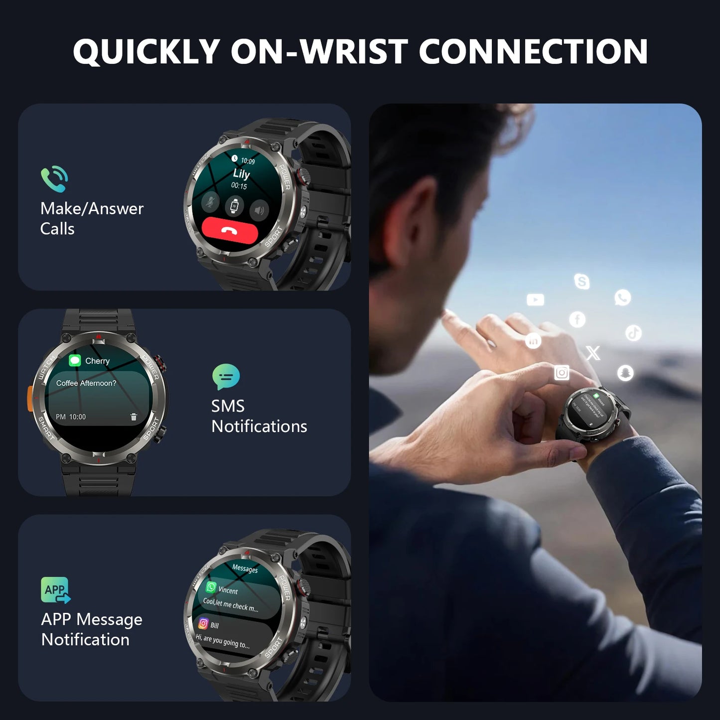 BLACKVIEW ArmorCore Pro – Rugged Waterproof Smartwatch with 30-Day Battery, LED Flashlight & Military-Grade Health Tracking