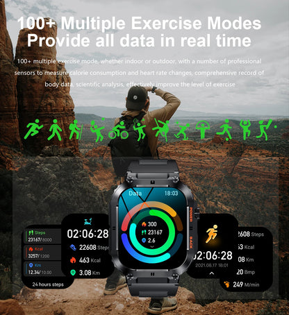 LIGE 1.96” Smart Watch – Bluetooth Call, 400mAh Battery, Waterproof