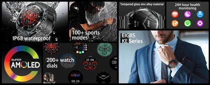 EIGIIS KE6 Smart Watch – 1.43" AMOLED, Bluetooth Calls, 24/7 Health Tracking, IP68 Waterproof